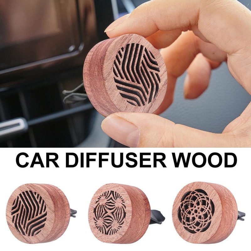 Wooden Car Air Freshener Clip Aromatherapy Vent Diffuser For Long Lasting Fragrance Odor Removal 1