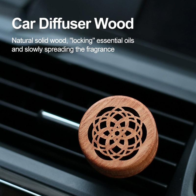 Wooden Car Air Freshener Clip Aromatherapy Vent Diffuser For Long Lasting Fragrance Odor Removal 2