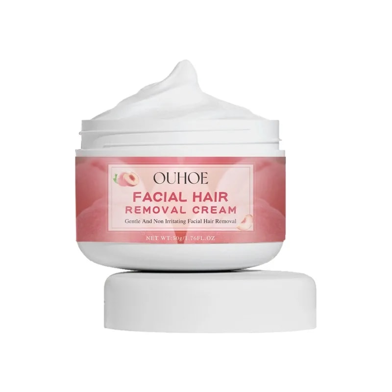 Peach Glow Facial Hair Removal Cream Painless Lip Depilatory with Hair Growth Inhibitor