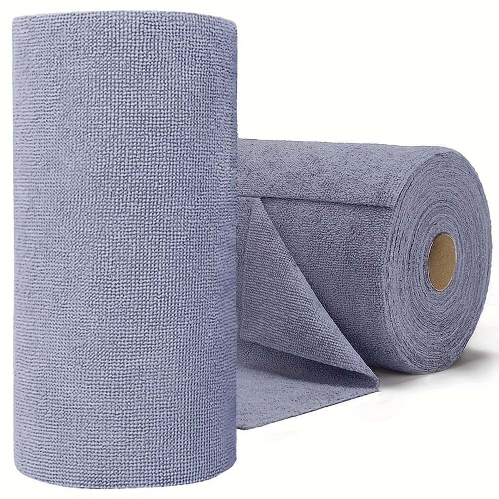 Reusable Microfiber Dish Cloth Roll Double Sided Kitchen Cleaning Cloth for Streak Free Shine