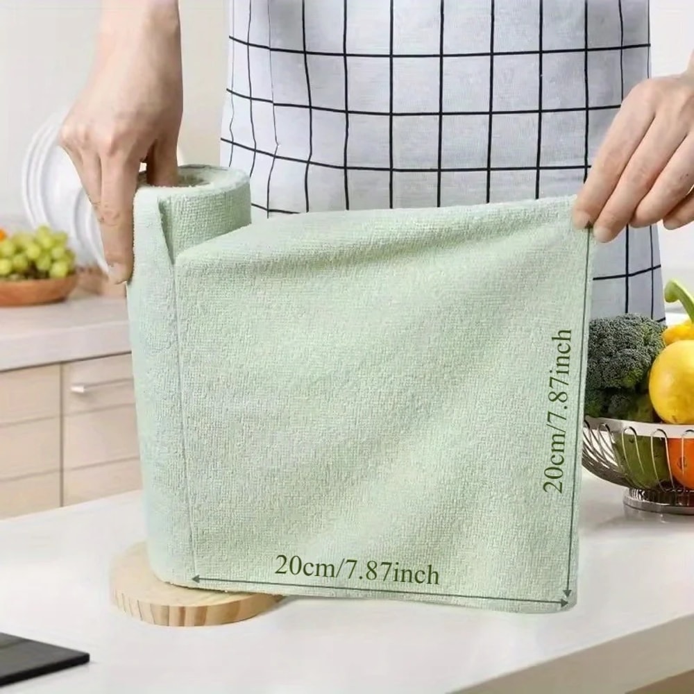 Reusable Microfiber Dish Cloth Roll Double Sided Kitchen Cleaning Cloth for Streak Free Shine
