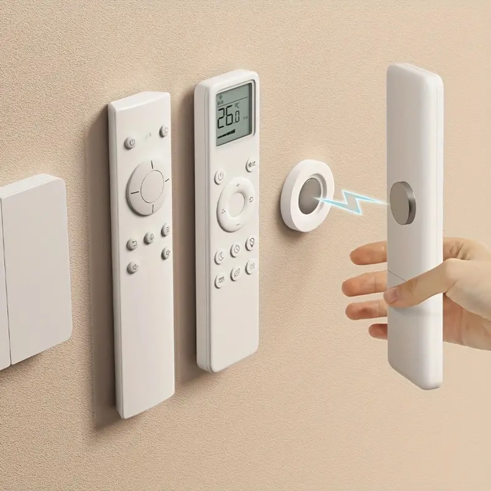 Magnetic Remote Holder Wall Mount Pack No Drill Organizer for TV and AC Remotes