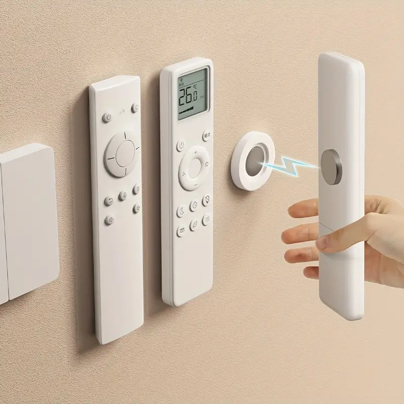 Magnetic Remote Holder Wall Mount Pack No Drill Organizer for TV and AC Remotes