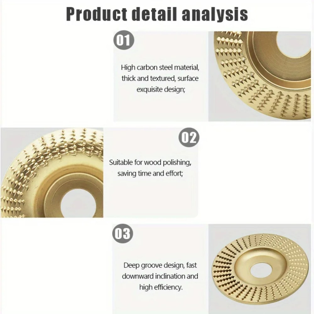 Wood Carving Wheel Sanding Disc For Angle Grinder Precision Wood Shaping Tool 1