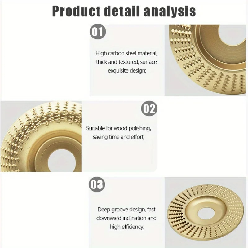 Wood Carving Wheel Sanding Disc For Angle Grinder Precision Wood Shaping Tool 1