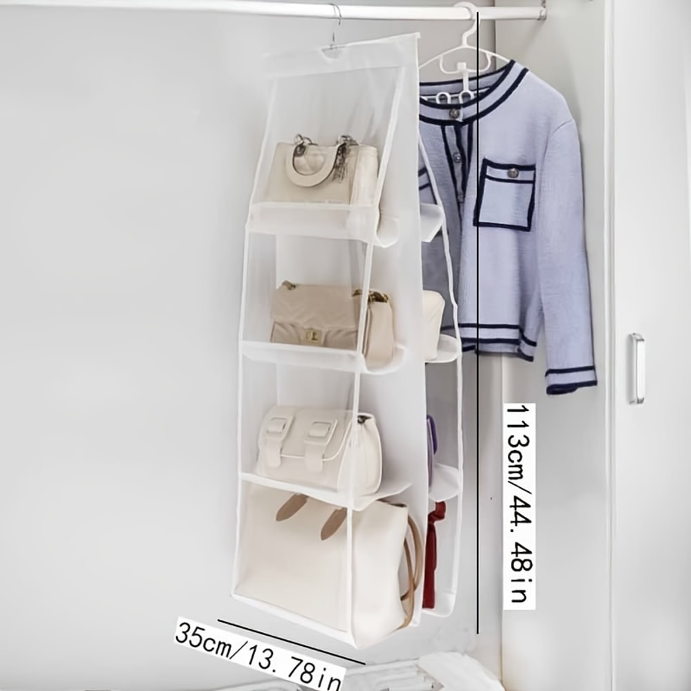Hanging Handbag Organizer for Closet Grid purse organizer with Space Saving Design