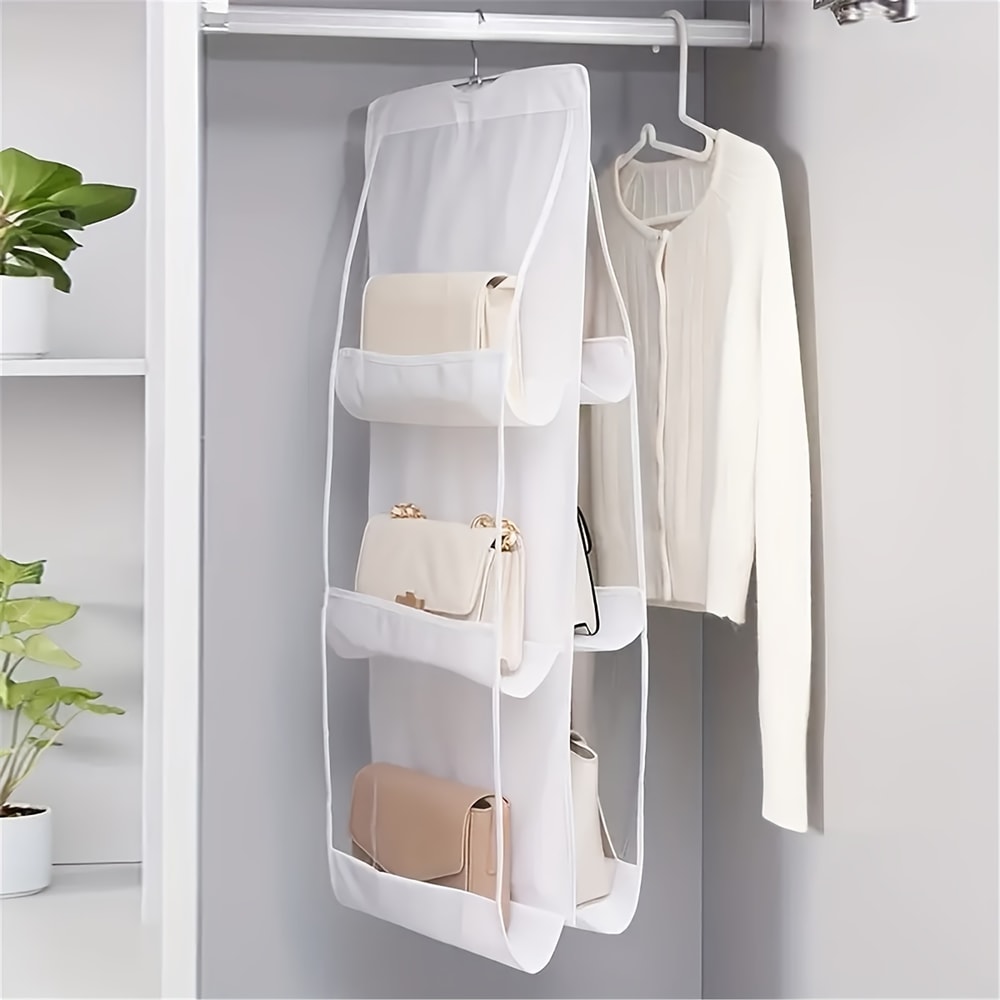 Hanging Handbag Organizer for Closet Grid purse organizer with Space Saving Design