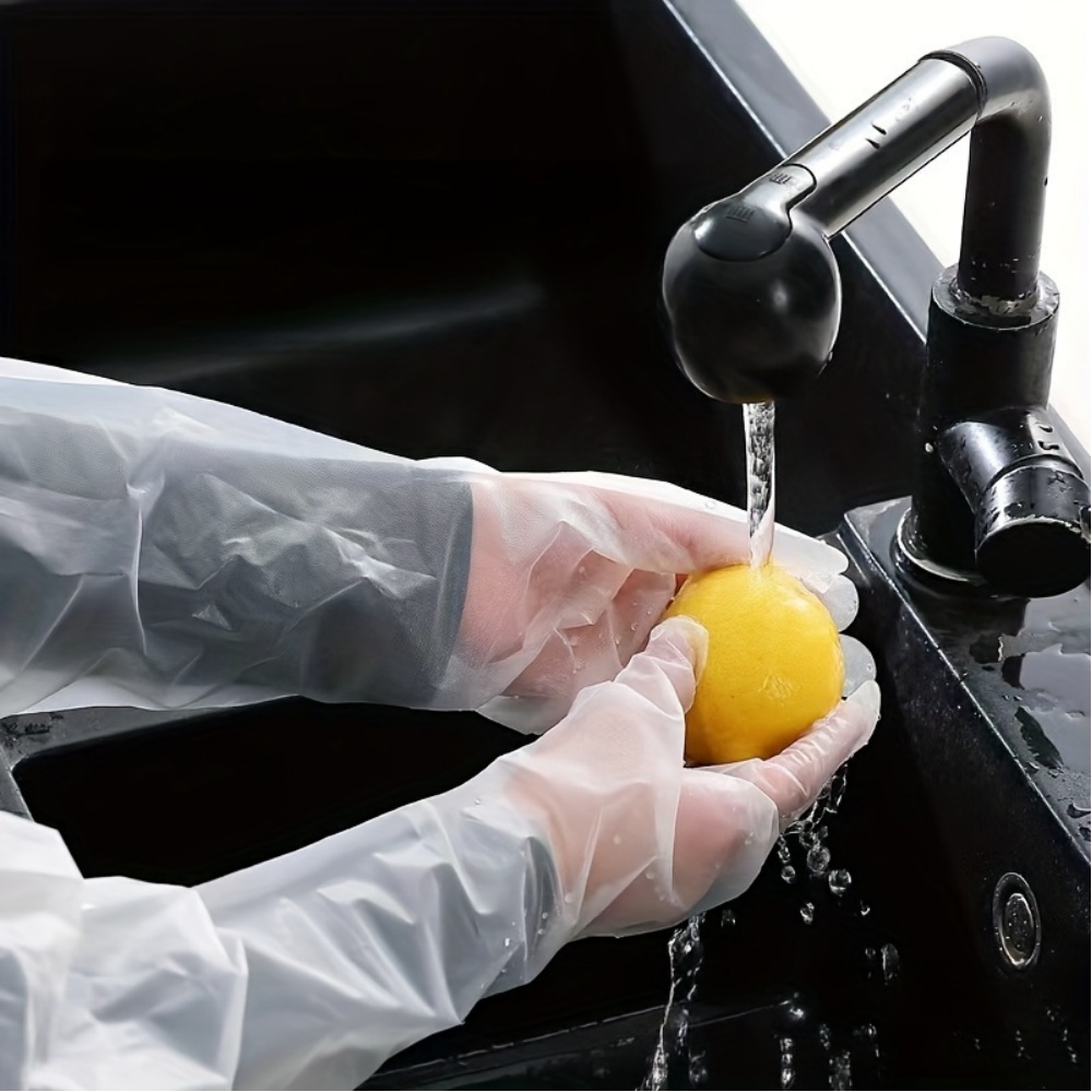 Extra Long Waterproof Cleaning Gloves Set Disposable Oil Resistant Kitchen Gloves