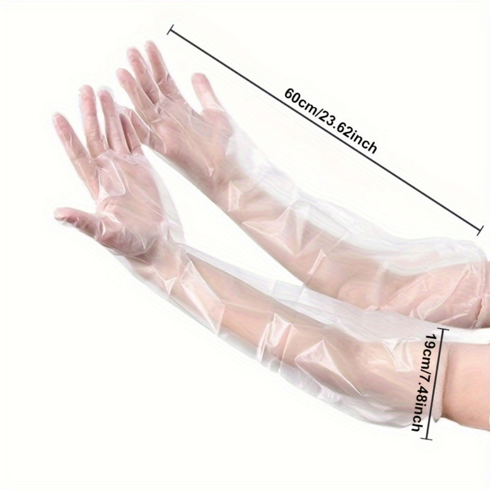Extra Long Waterproof Cleaning Gloves Set Disposable Oil Resistant Kitchen Gloves