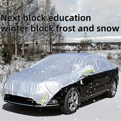 all weather half car cover for sedans waterproof uv snow shield for windshield & roof protection