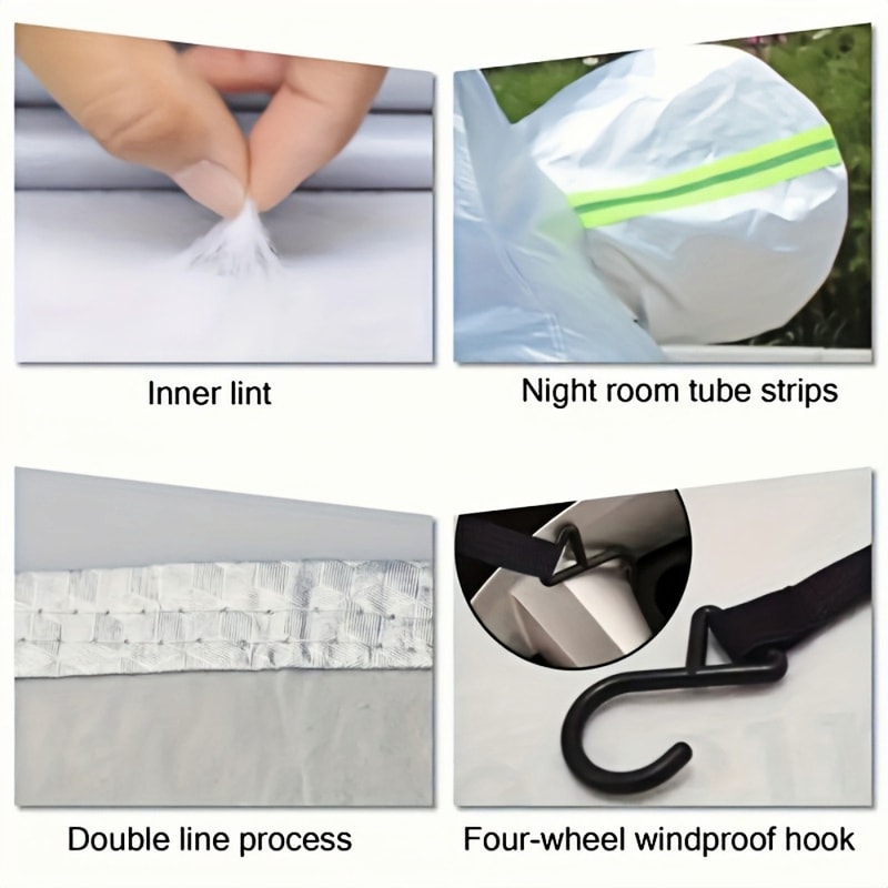 All Weather Half Car Cover for Sedans Waterproof UV Snow Shield for Windshield & Roof Protection