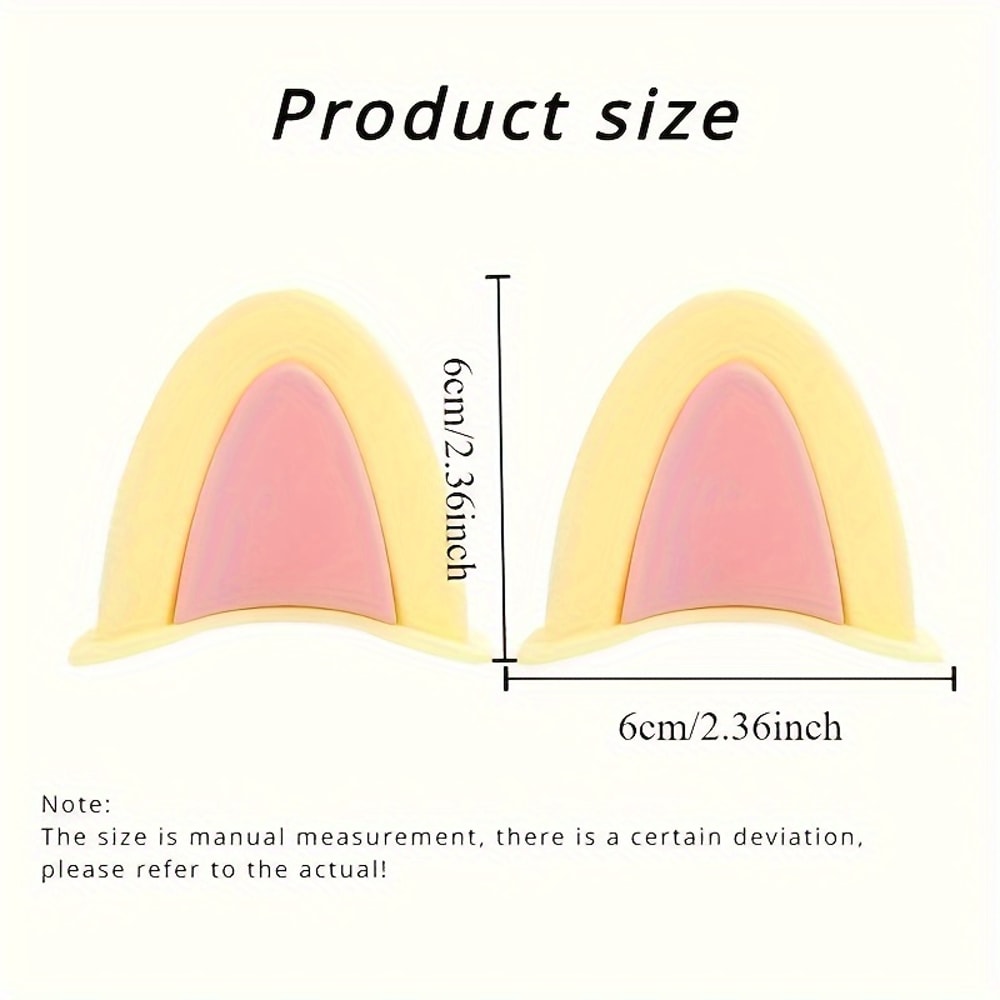 Cat Ear Steering Wheel Cover Cute Kawaii Car Decor Non Slip Grip Set 3