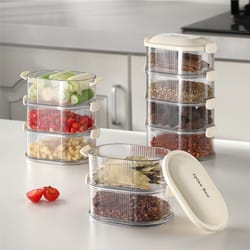 stackable multi layer food storage box fridge organizer lunch container