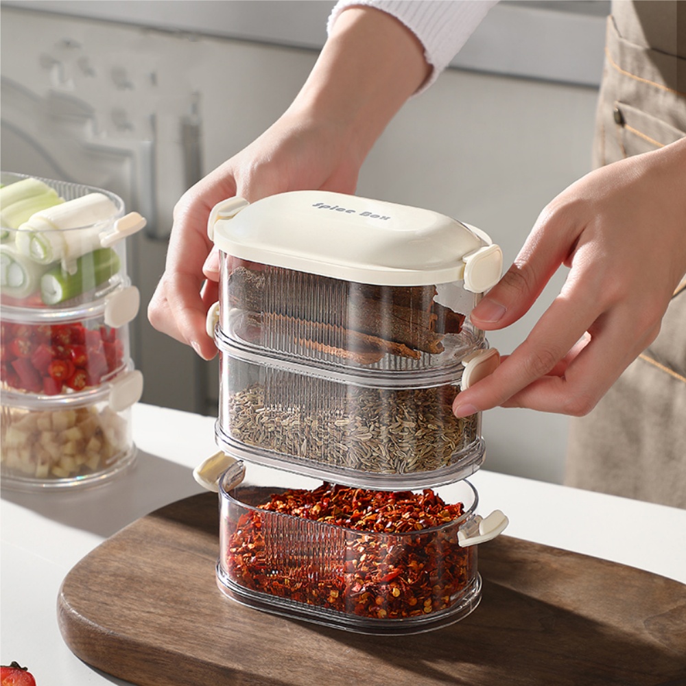 Stackable Multi Layer Food Storage Box Fridge Organizer Lunch Container 3