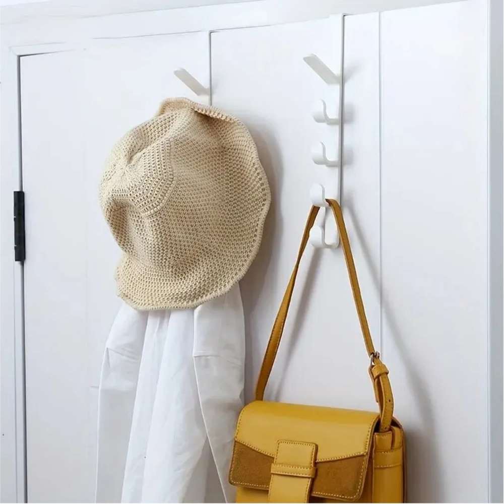 Over The Door Hanger Storage Rack Clothes Organizer With Hooks For Bags And Accessories 1