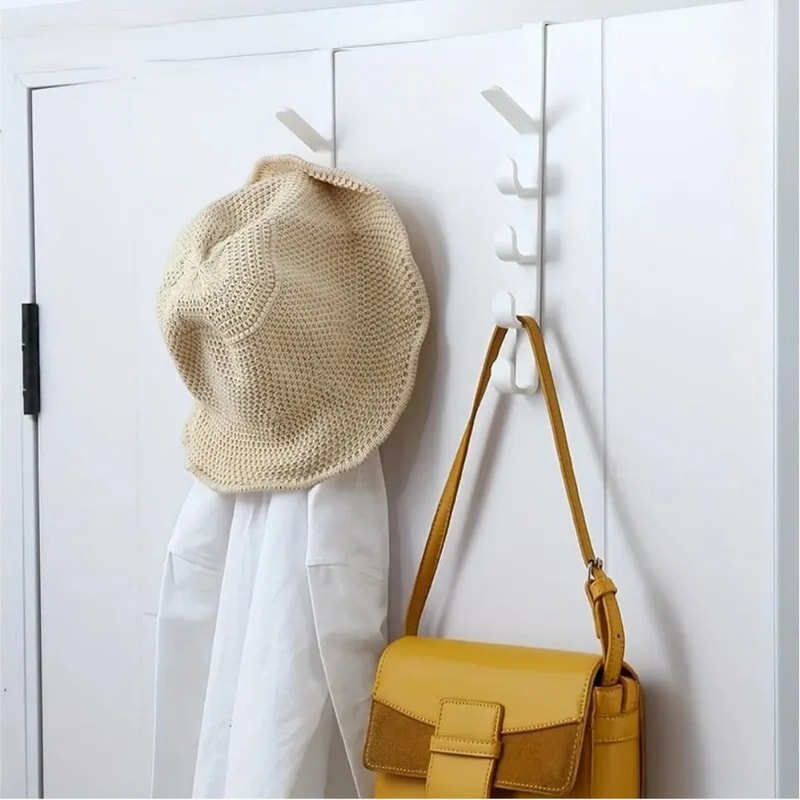 Over The Door Hanger Storage Rack Clothes Organizer With Hooks For Bags And Accessories 1