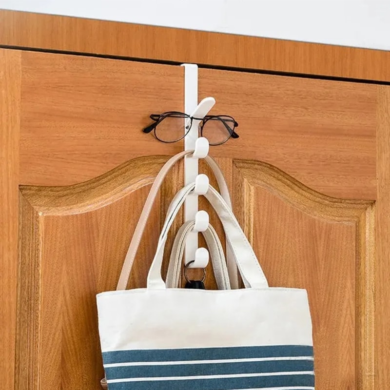 Over The Door Hanger Storage Rack Clothes Organizer With Hooks For Bags And Accessories 2