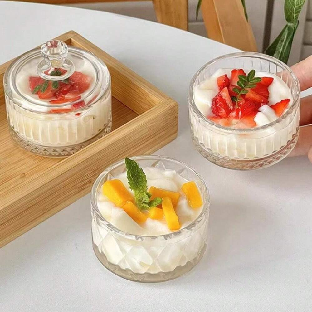 Elegant Glass Dessert Cups With Lids Premium Ice Cream Serving Bowls For Pudding Yogurt 1