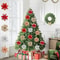 Glitter Artificial Poinsettia Flowers Set Festive Christmas Tree Wreath Decor 2