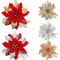 Glitter Artificial Poinsettia Flowers Set Festive Christmas Tree Wreath Decor 4
