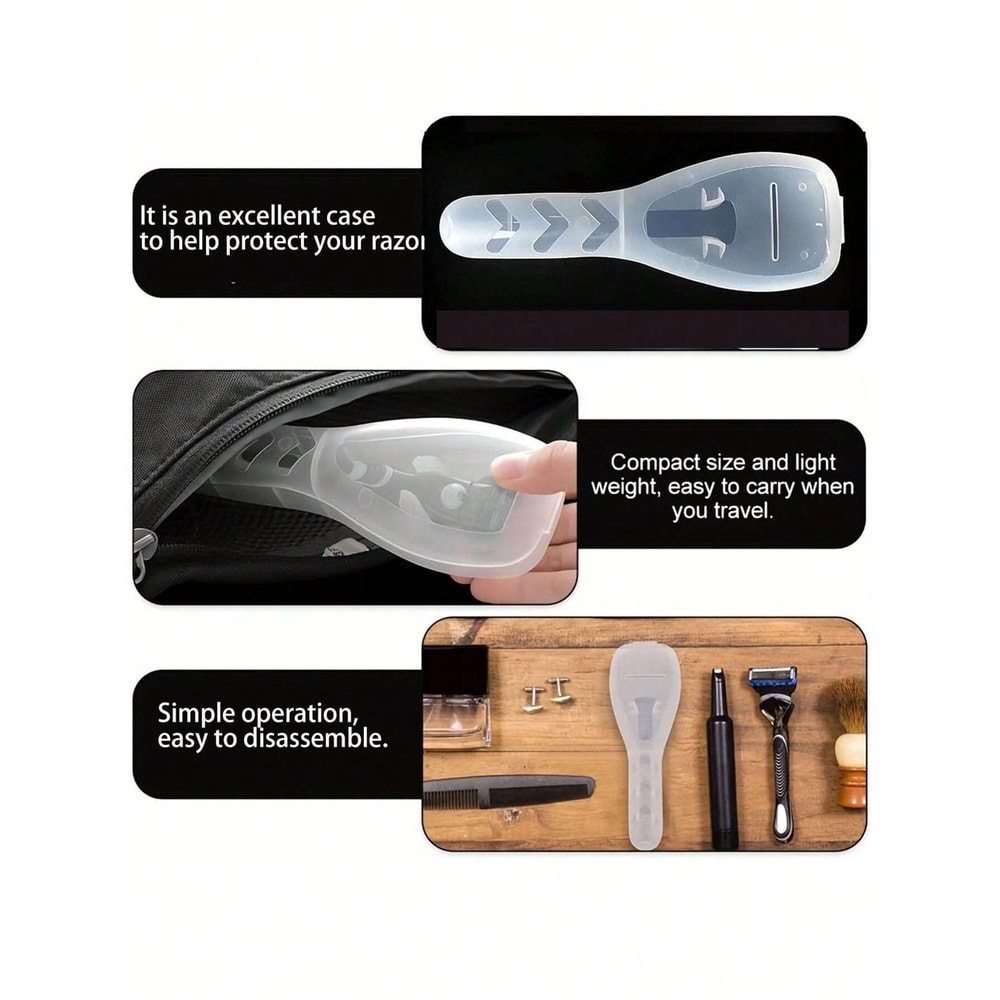 Portable Travel Razor Case Durable Razor Holder Compact Shaving Storage Box 2