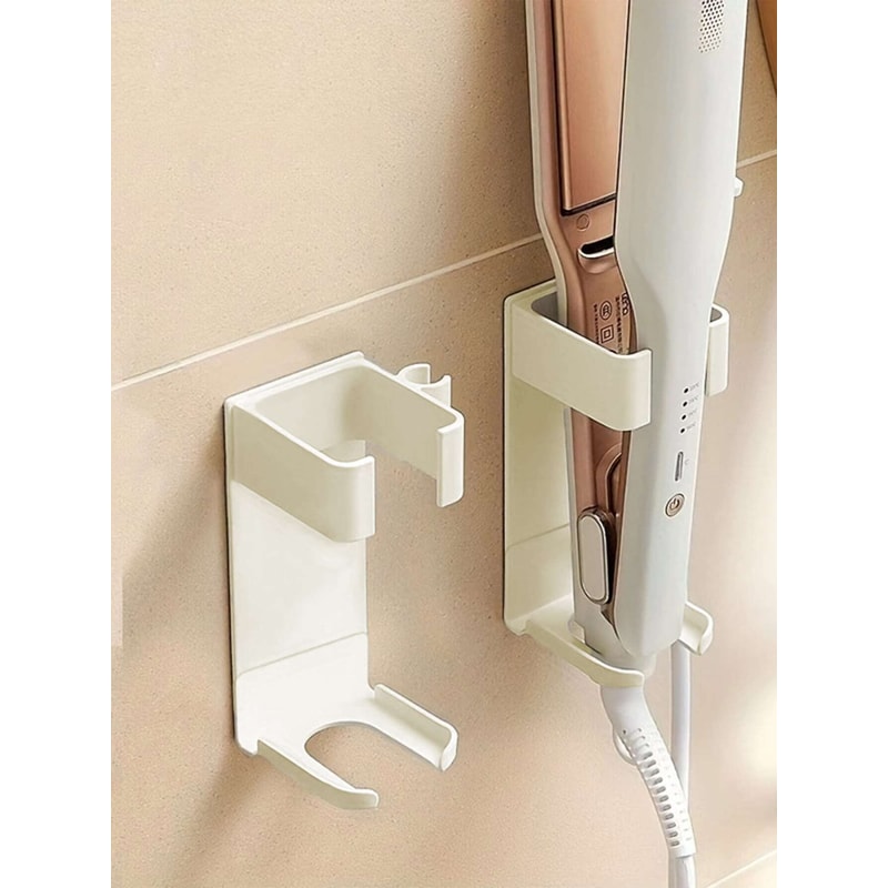 Punch Free Wall Storage Rack Set Black Adhesive Organizer Holders 2
