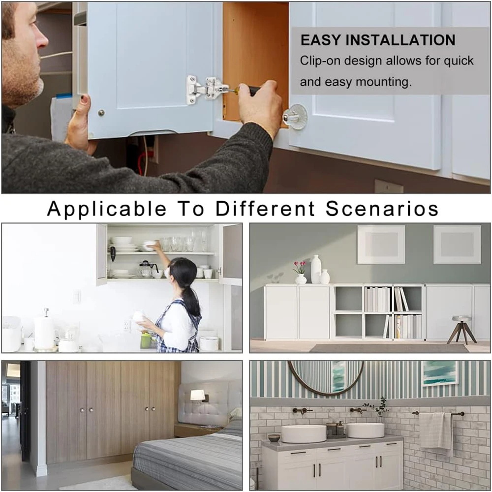 Soft Close Concealed Cabinet Hinges Stainless Steel Hydraulic Door Hinges Pack