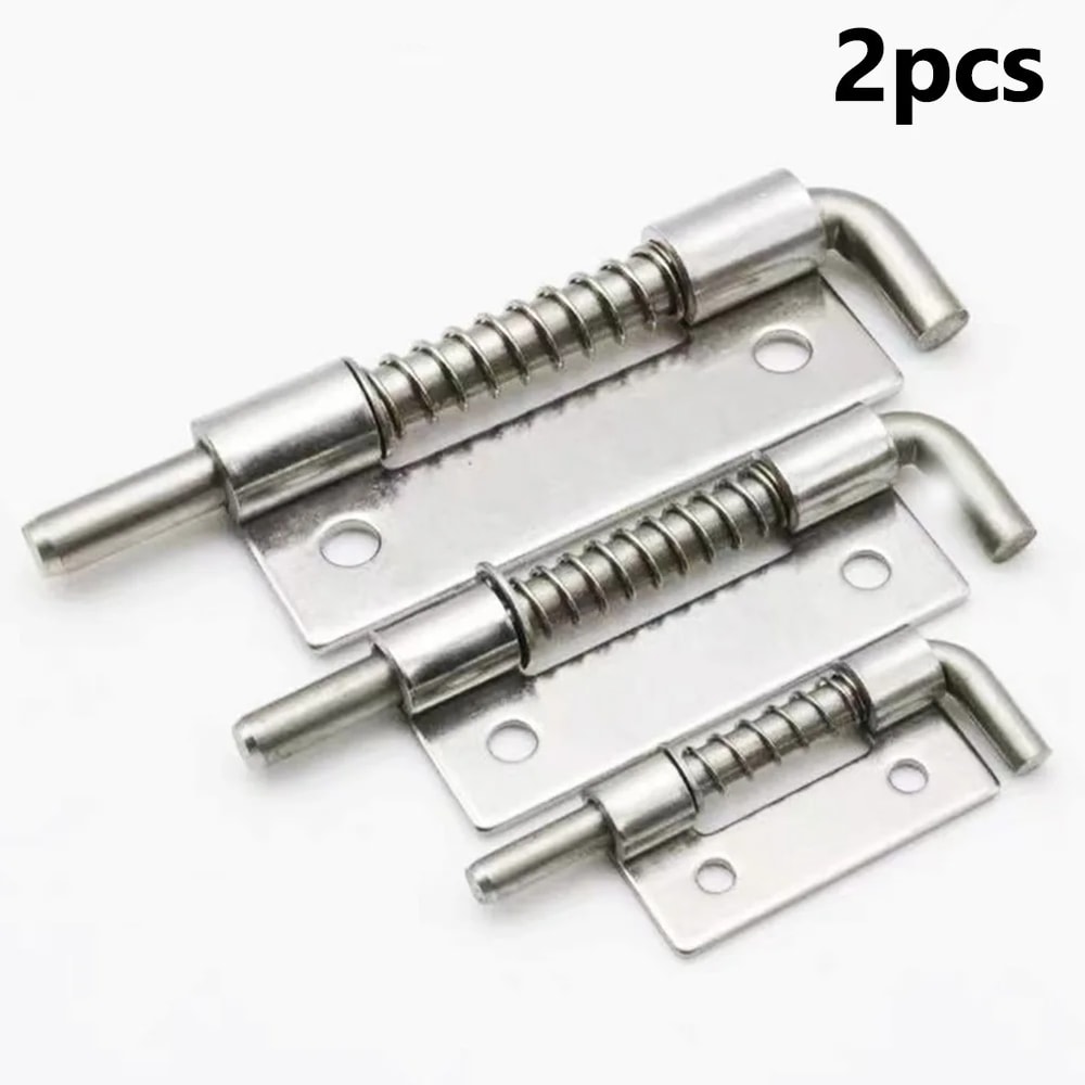 Heavy Duty Spring Loaded Door Bolt Latch Pins Stainless Steel Security Lock Set for Cabinets & Windows