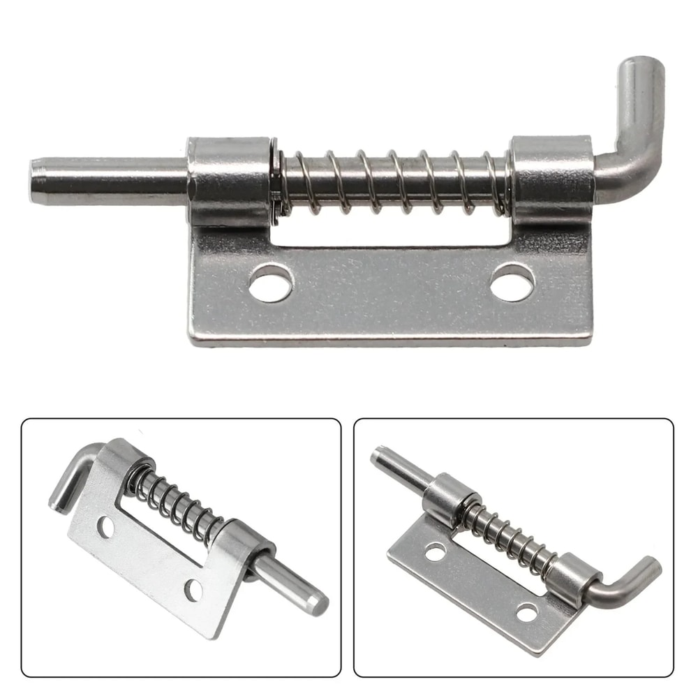 Heavy Duty Spring Loaded Door Bolt Latch Pins Stainless Steel Security Lock Set for Cabinets & Windows