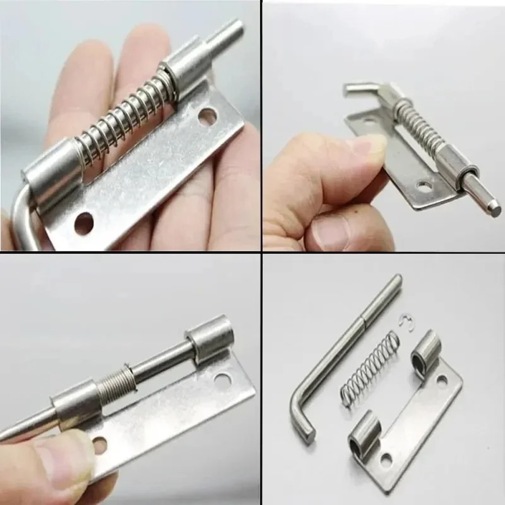 Heavy Duty Spring Loaded Door Bolt Latch Pins Stainless Steel Security Lock Set for Cabinets & Windows