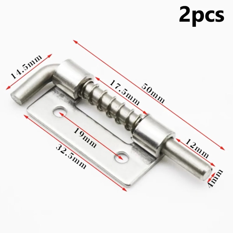 Heavy Duty Spring Loaded Door Bolt Latch Pins Stainless Steel Security Lock Set for Cabinets & Windows