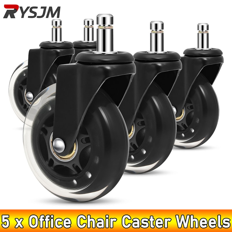 Silent Glide Office Chair Wheels Set Smooth Rolling Replacement Casters Swivel Heavy Duty 0