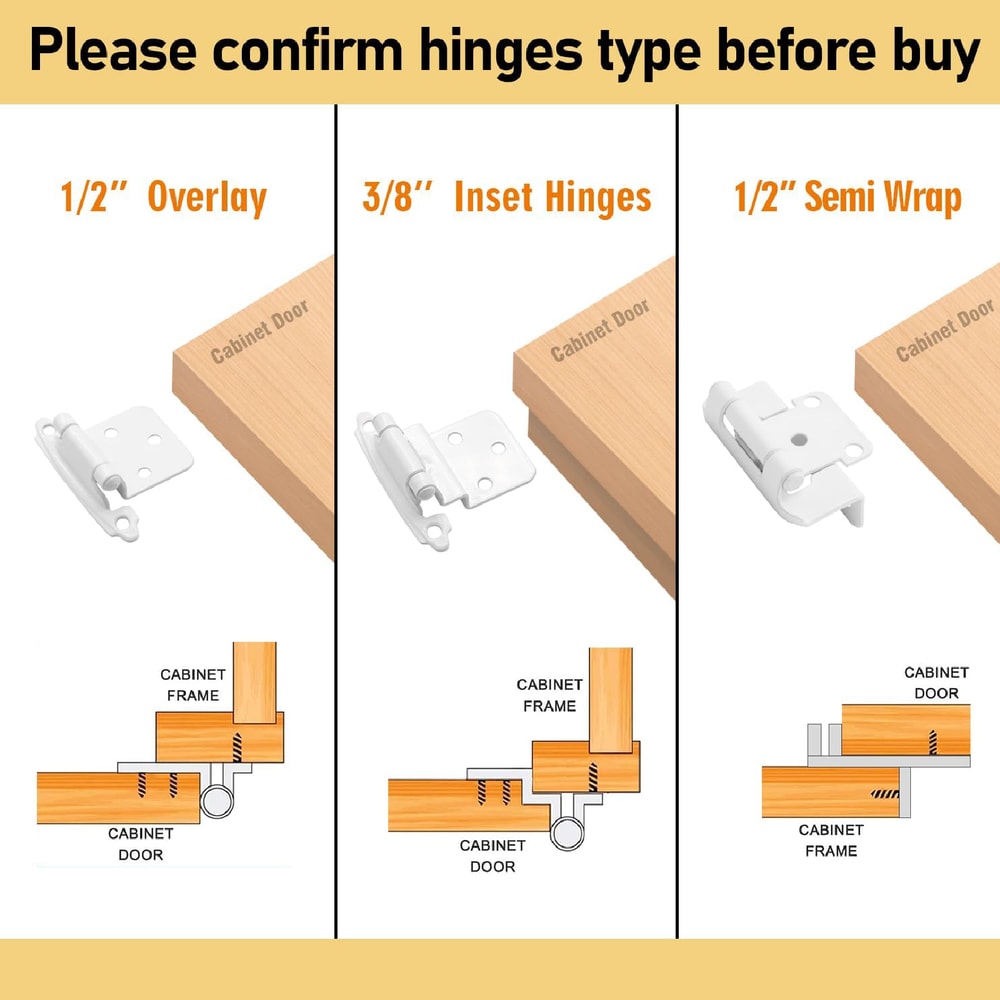Cabinet Hinges White Hidden Door Hinges for Kitchen Cabinets