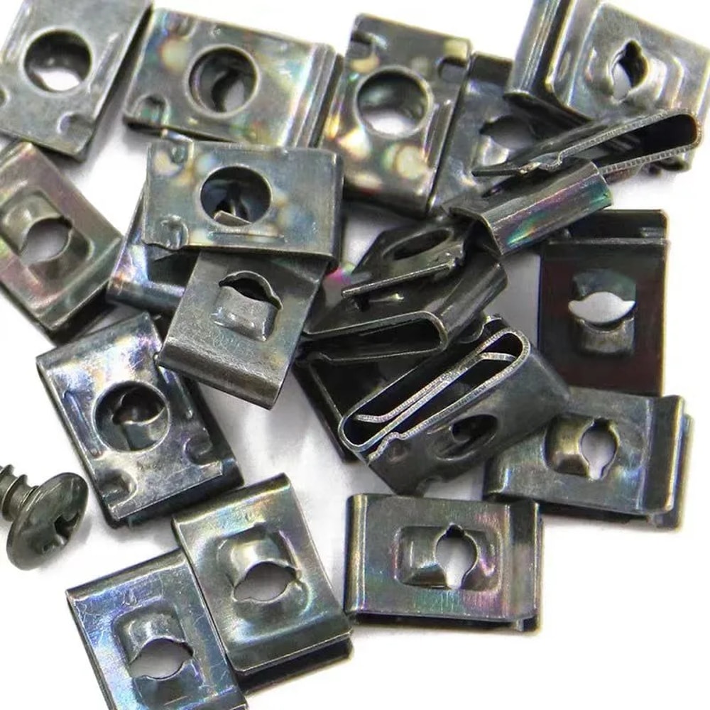 Universal Car Body Fastener Kit Anti Rust Car Screw Clips U Type Metal Bumper Retainer Set 2