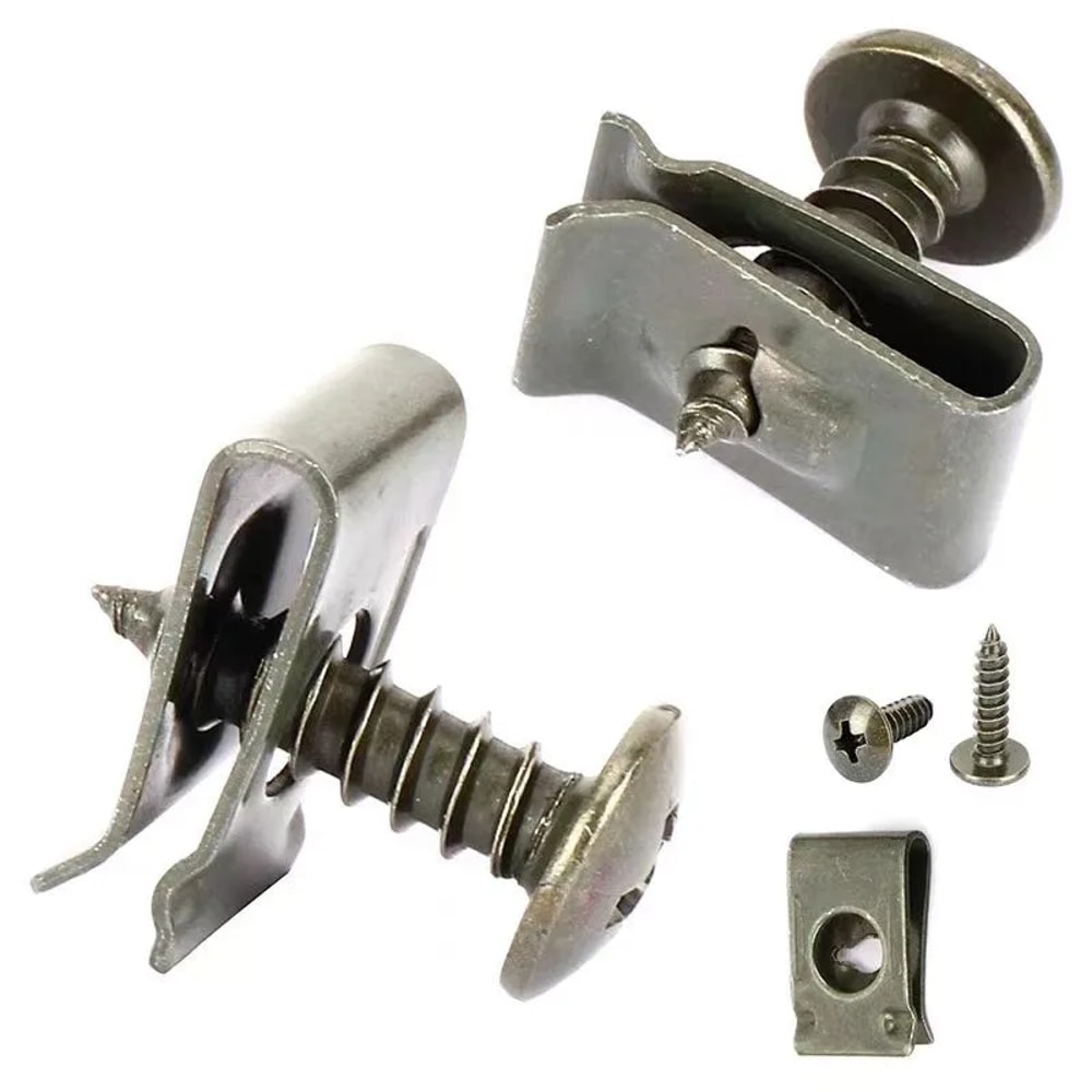 Universal Car Body Fastener Kit Anti Rust Car Screw Clips U Type Metal Bumper Retainer Set 3