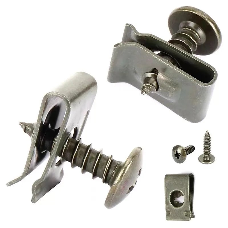 Universal Car Body Fastener Kit Anti Rust Car Screw Clips U Type Metal Bumper Retainer Set 3