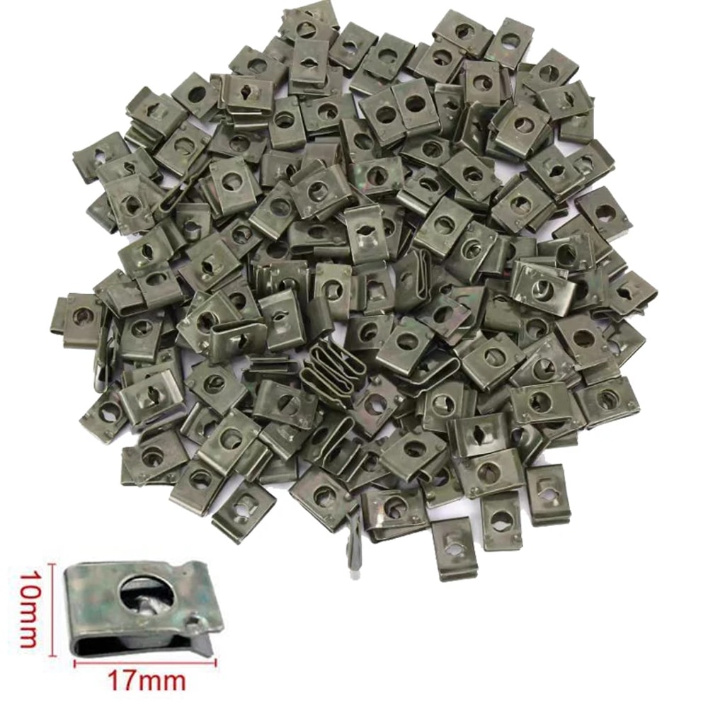 Universal Car Body Fastener Kit Anti Rust Car Screw Clips U Type Metal Bumper Retainer Set 8