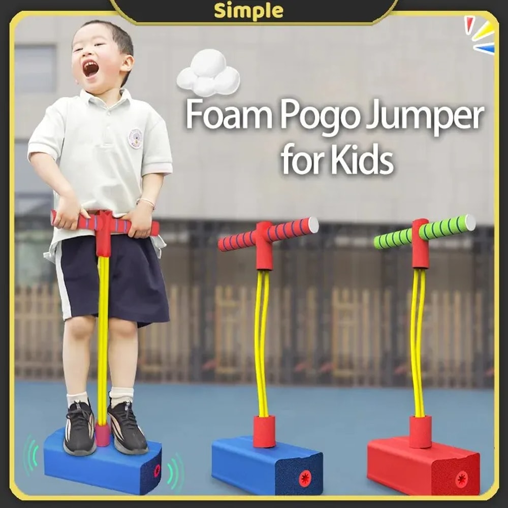 Foam Pogo Jumper For Kids With Squeaky Sound Safe Indoor Outdoor Toddler Pogo Stick 3