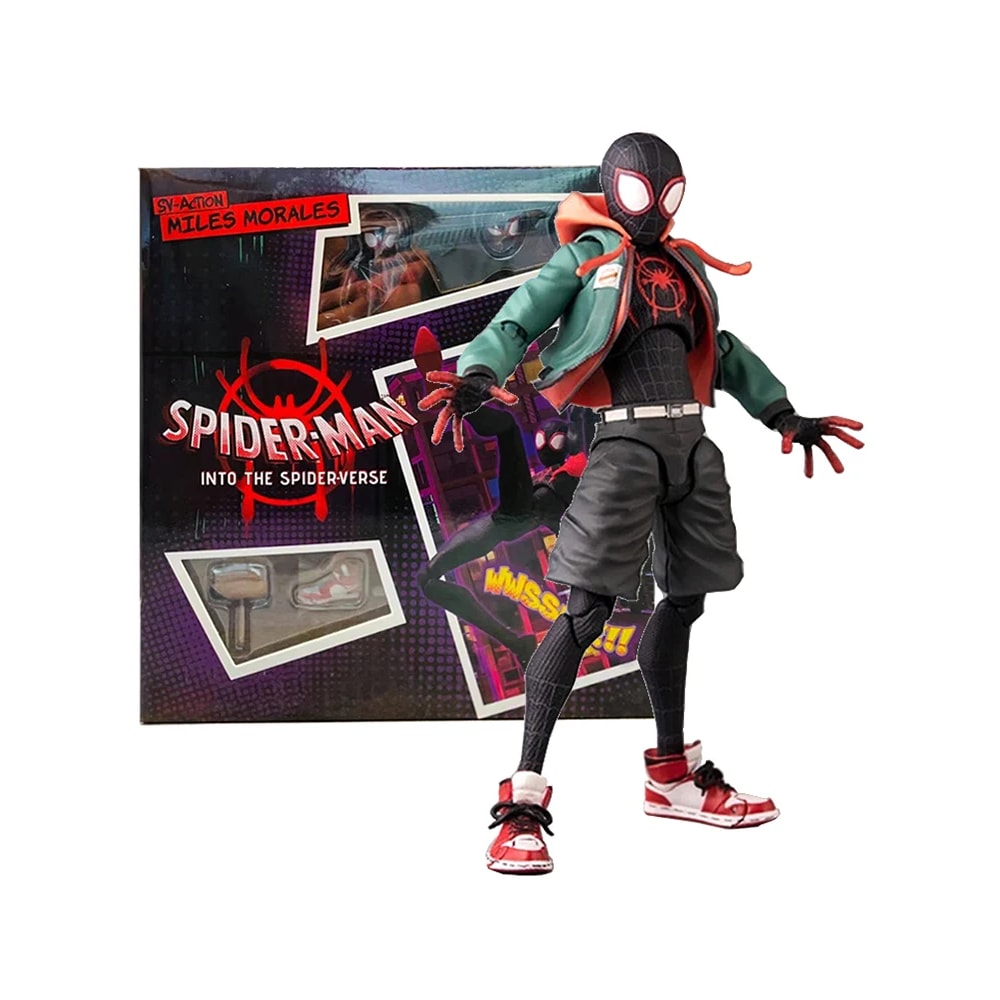 Miles Morales Spider Verse Collectible Figure Premium Marvel Superhero Display Toy