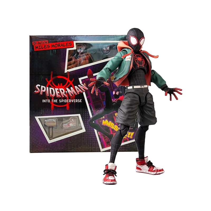 Miles Morales Spider Verse Collectible Figure Premium Marvel Superhero Display Toy