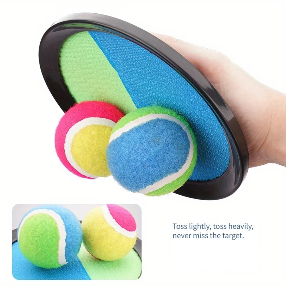 Kids Sticky Catch Ball Set Outdoor Toss Game With Suction Paddles 1