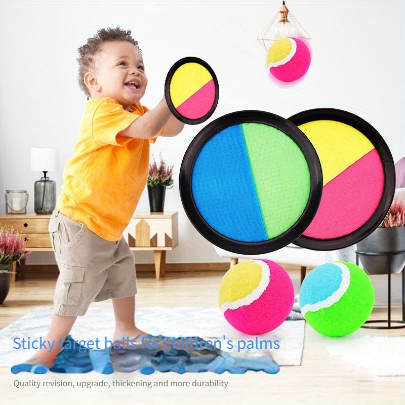 Kids Sticky Catch Ball Set Outdoor Toss Game With Suction Paddles 2