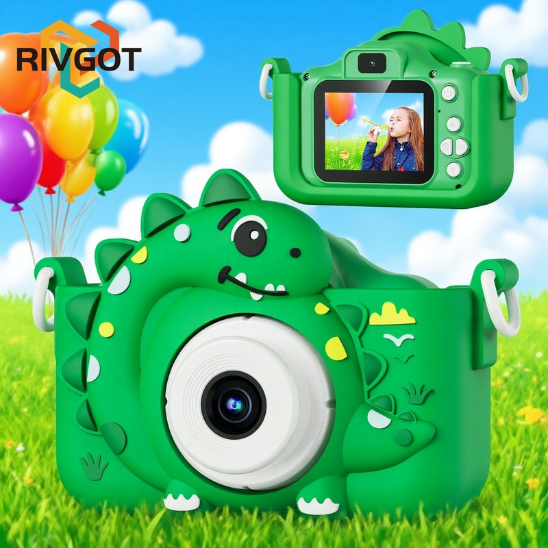 Dinosaur Kids Digital Camera HD with Card Mini Vlogging Toy for Children