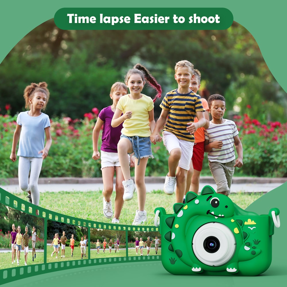 Dinosaur Kids Digital Camera HD with Card Mini Vlogging Toy for Children