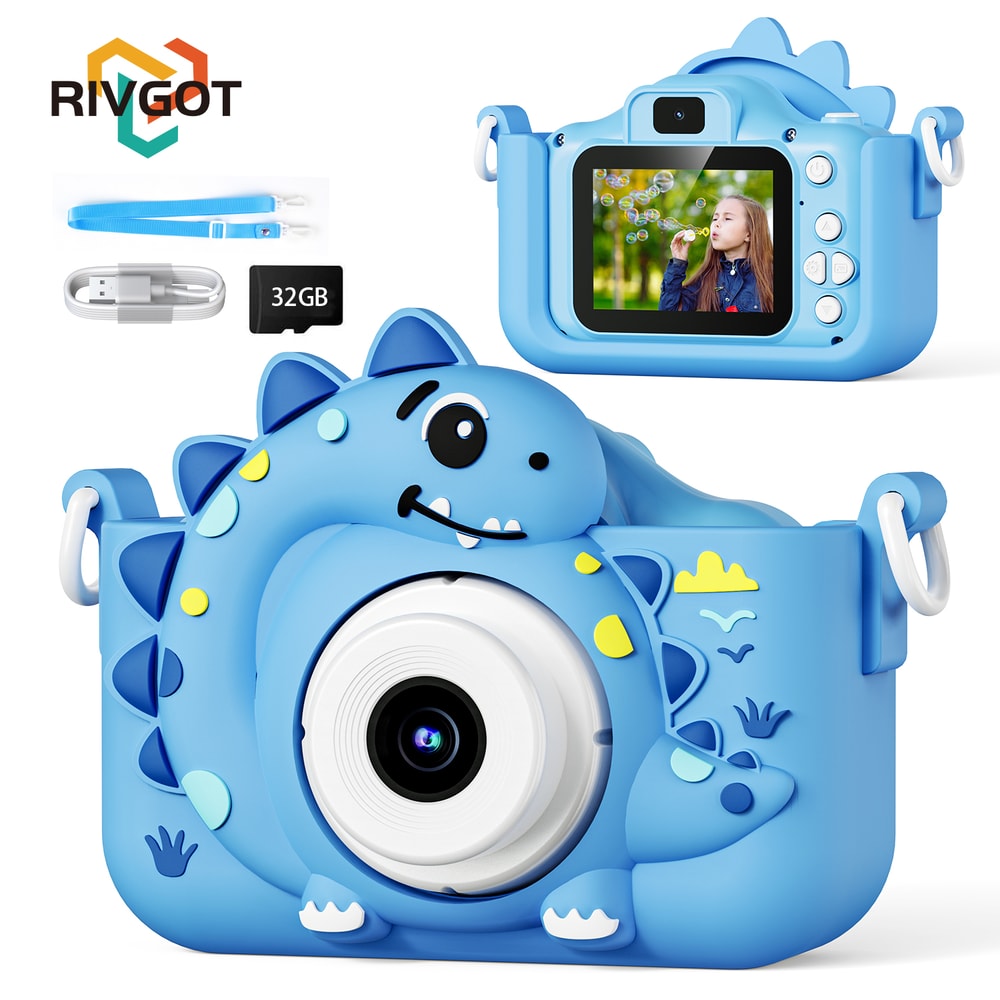 Dinosaur Kids Digital Camera HD with Card Mini Vlogging Toy for Children
