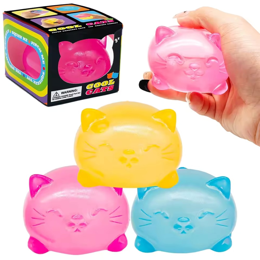 Mini Cute Cat Stress Relief Toy Soft Squishy Fidget For Anxiety And Desk Relaxation 0