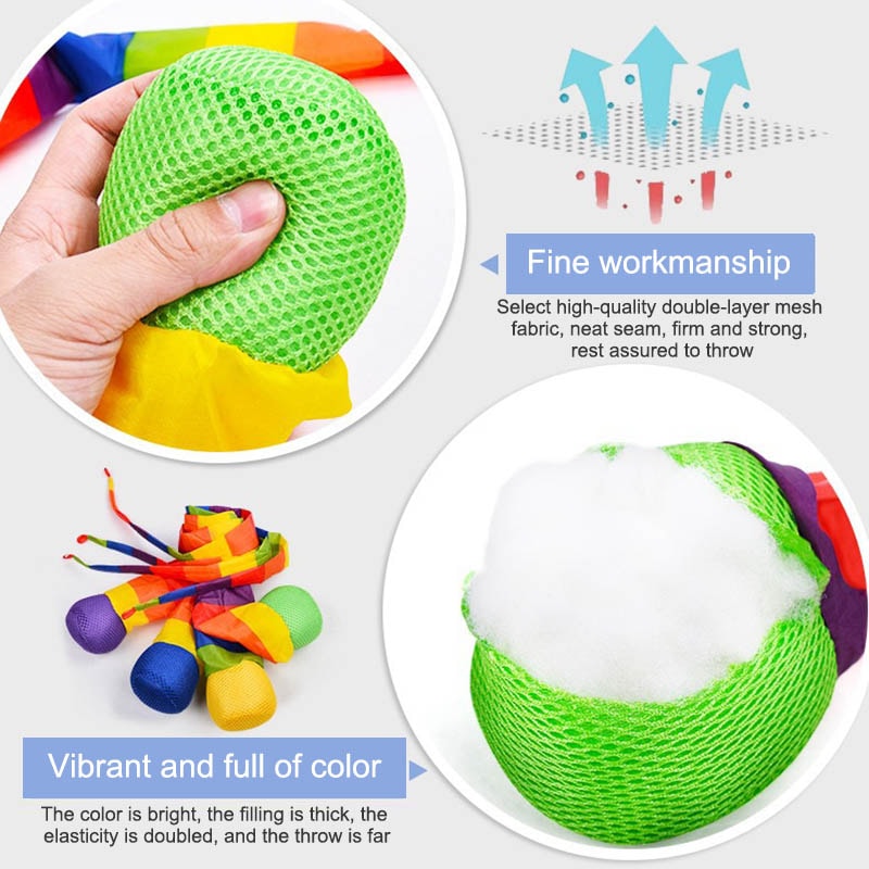 Rainbow Meteor Ball Toss Game for Kids Outdoor Play Sensory Training Toy