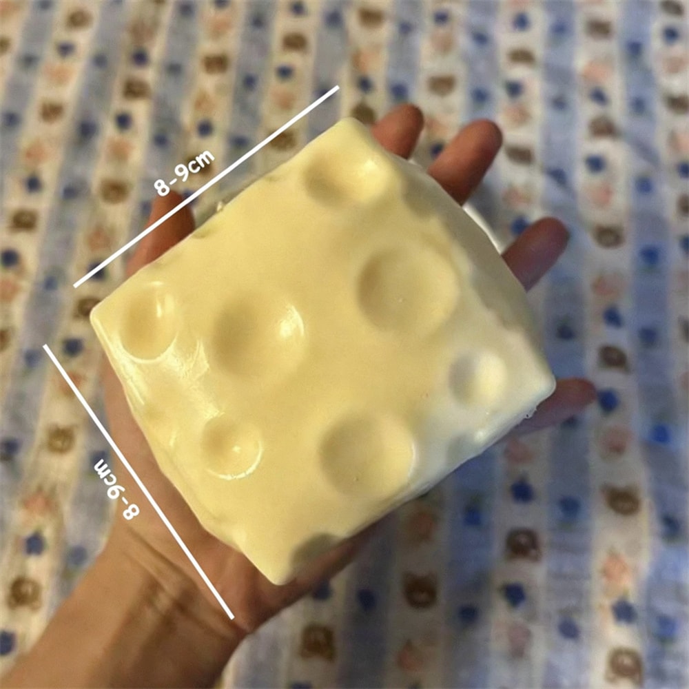 Jumbo Cheese Stress Ball Squishy Toy for Anxiety Relief and ASMR Sensory Play