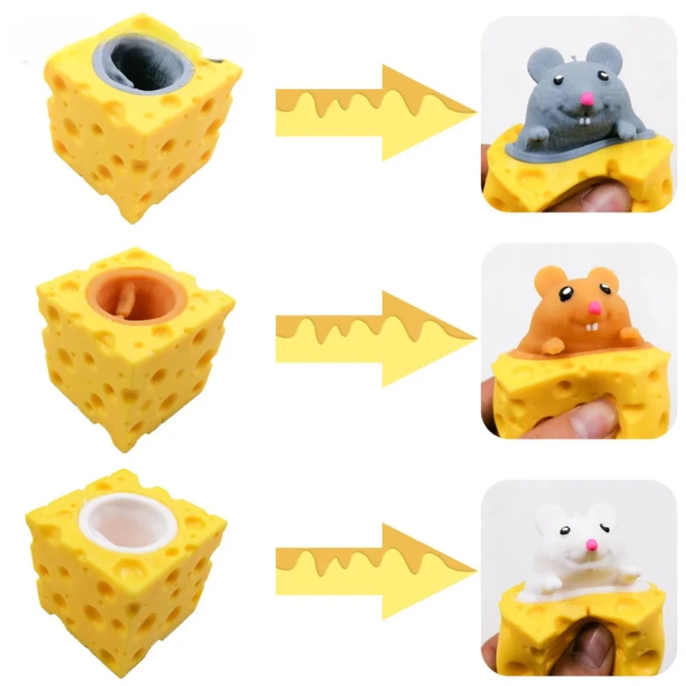 Pop Up Mouse Cheese Stress Relief Toy Fun Fidget Toy for Kids & Adults
