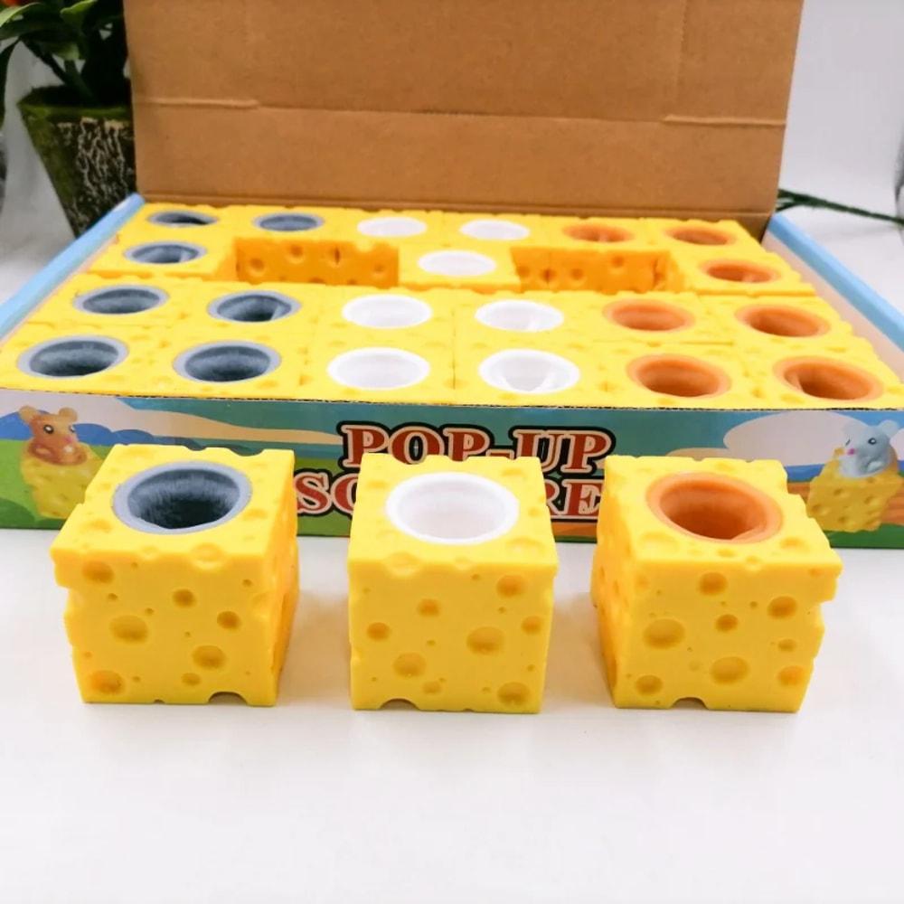 Pop Up Mouse Cheese Stress Relief Toy Fun Fidget Toy for Kids & Adults